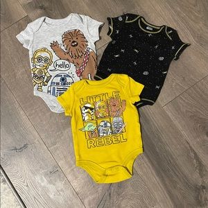 3 pack Star Wars onesies
